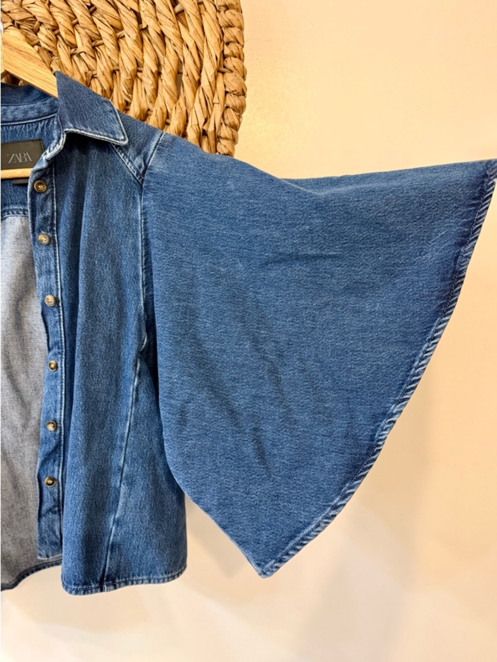 Zara Woman Collection Denim Shirt Size Medium - Picture 4 of 11